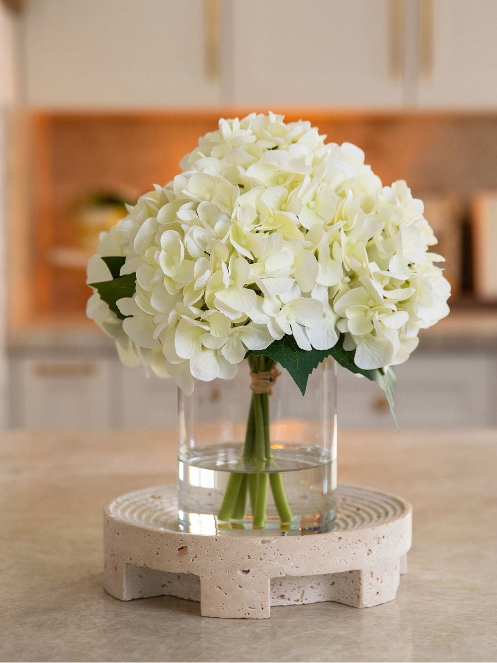 Nearly Natural White Hydrangea Bouquet Faux Floral Arrangement